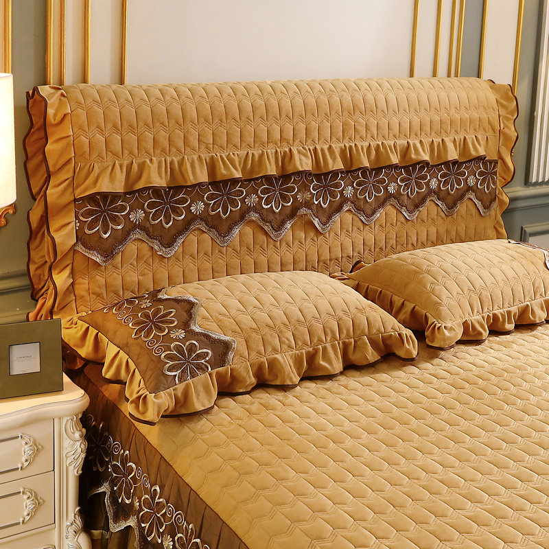 秋冬水晶绒蕾丝床裙单件加厚夹棉床罩防滑床套席梦思床垫保护套罩,淘宝优惠券,粉丝福利购,淘宝优惠卷