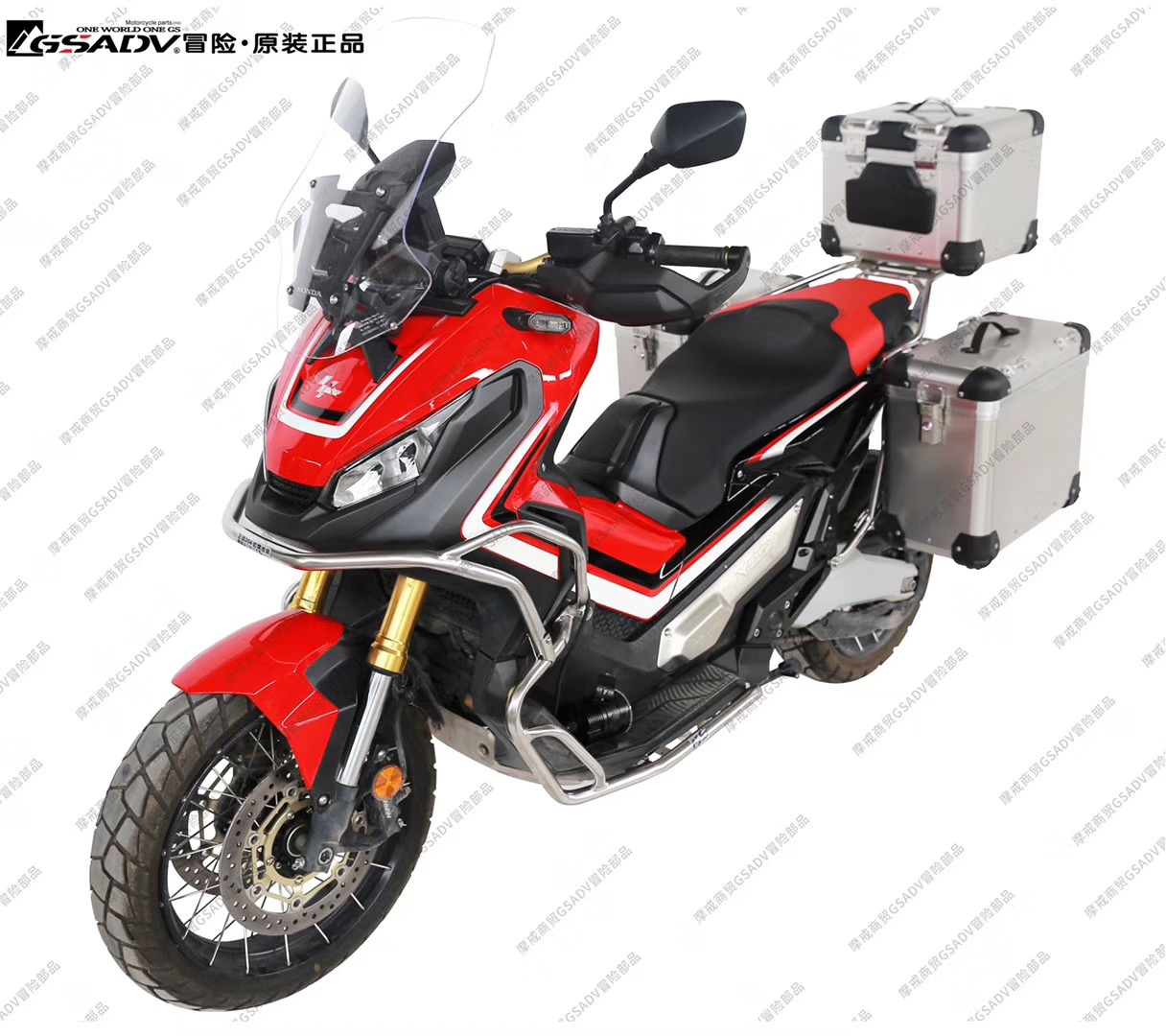 适用于21款本田XADV750改装保险杠上下护杠防摔不锈钢GSADV冒险-图2