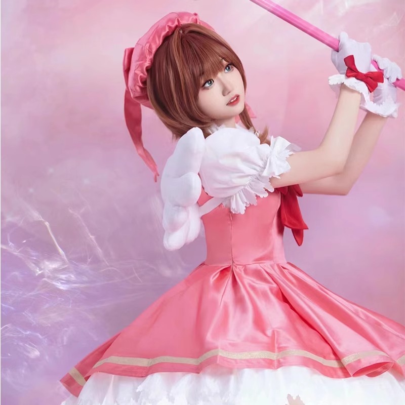 儿童cos百变小樱cos服魔卡少女小樱红白战斗服cosplay动漫服装女 - 图2