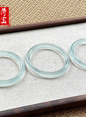 石英岩油青细条玉手镯少女款小巧翡翠色圆条冰种年轻款玉手镯