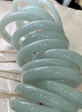 天然缅甸翡翠货玉镯 豆色翡翠手镯冰种糯种配证书