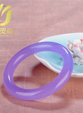 时尚冰种翡翠色手镯石英岩玉紫罗兰玉镯货源会销礼品