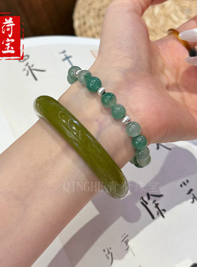 天然辽宁黄岫玉手镯牛油果绿玉镯子黄金玉玉石玉器货