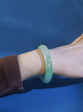 四会御美翡翠货玉石真品飘花手镯玉镯子珠宝冰种糯种工厂节日礼物