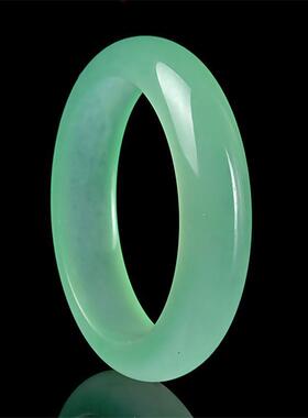 天然玉手镯石英岩质玉镯子淡绿色女玉石手环