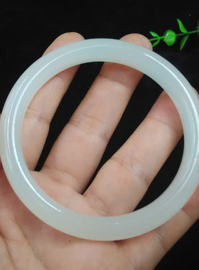 阿富汗玉圆条手镯白玉镯子贵妃镯玛瑙细条冰种玉石玉器