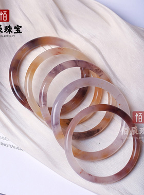 金丝玉手镯复古内蒙古佘太翠玉翠玉紫罗兰翠玉烟紫玉冰黄冰紫玉器