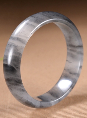 新疆天然金丝玉青花手镯戈壁水墨丹青花玉镯玉石玉器镯子货源