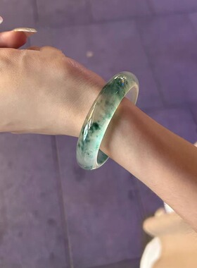 仿独龙玉冰种飘花玉石手镯石英岩处理玉翡翠玉镯子小红书