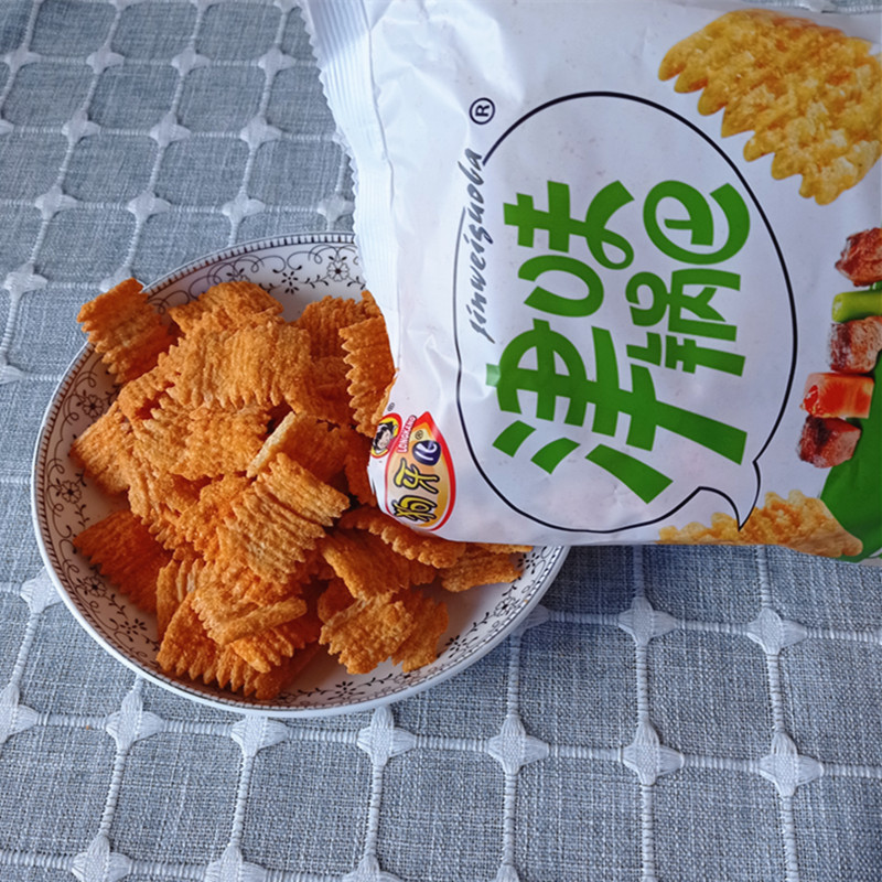 狗牙儿津味锅巴大包香辣烧烤膨化食品80后经典怀旧休闲零食包邮