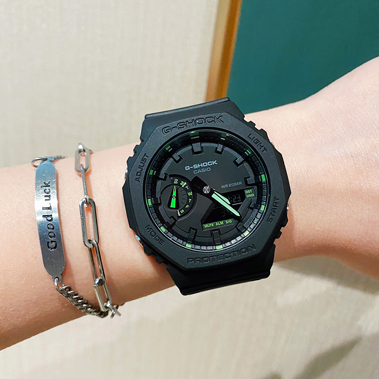 卡西欧G-SHOCK暗夜霓虹八角橡树GA-2100-1A3/1A4/1A2新款男女手表 - 图1