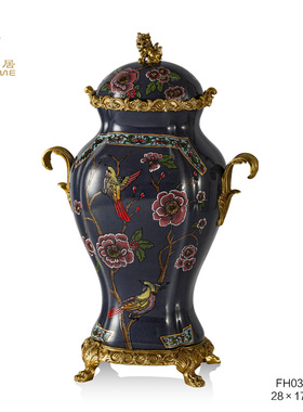 凤凰美居新品系列彩绘客厅玄关壁炉餐边柜套系装饰摆件别墅家居品