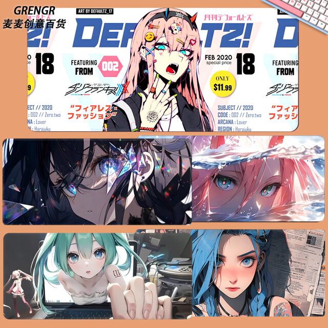 Oversized mouse pad game anime mat desk pad computer keyboard wrist pad mouse pad anti-slip edge lock