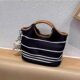 Contrast color casual crossbody bag denim striped handbag for women