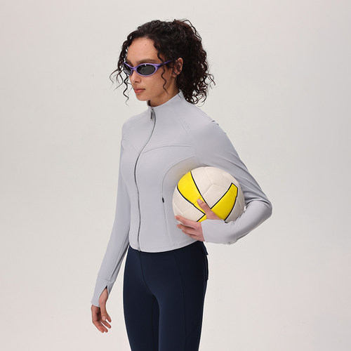 【限时折扣】运动外套春秋女修身高弹力休闲户外长袖上衣JK034 - 图2