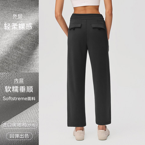 【限时折扣】空气Air运动九分裤春夏女针织直筒休闲长裤PT084-9F - 图1