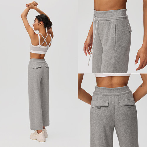 【限时折扣】空气Air运动九分裤春夏女针织直筒休闲长裤PT084-9F - 图3