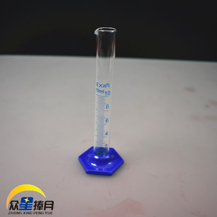 塑料底玻璃刻度量筒10ml50ml100ml250ml500ml教学实验仪器材 - 图0