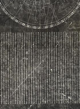 古代书法国画碑帖天文图碑拓片石刻星图艺V术微喷挂画客厅装饰