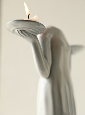 泰国人物形态手工陶瓷花瓶摆件