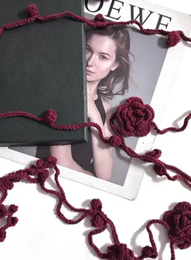 腰链配连衣裙编织围脖装饰