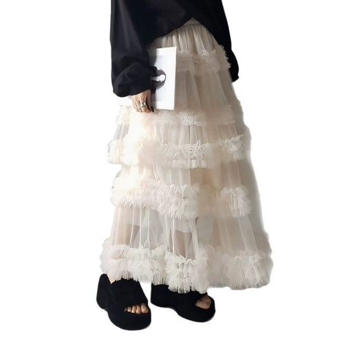 纯色高腰休闲裙 Ladies' solid color high waisted casual skirt - 图1