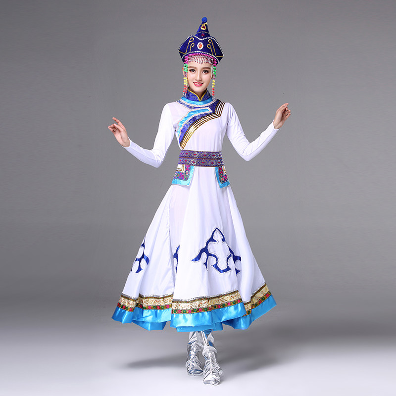 蒙古女舞蹈蒙族成人新款演出裙子 哈衣部落民族服装/舞台装