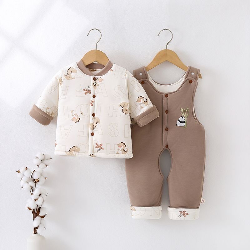 0-2岁手工棉花200g棉衣婴幼儿棉袄裤开脚碎花背带两件套加厚保暖,淘宝优惠券,粉丝福利购,淘宝优惠卷