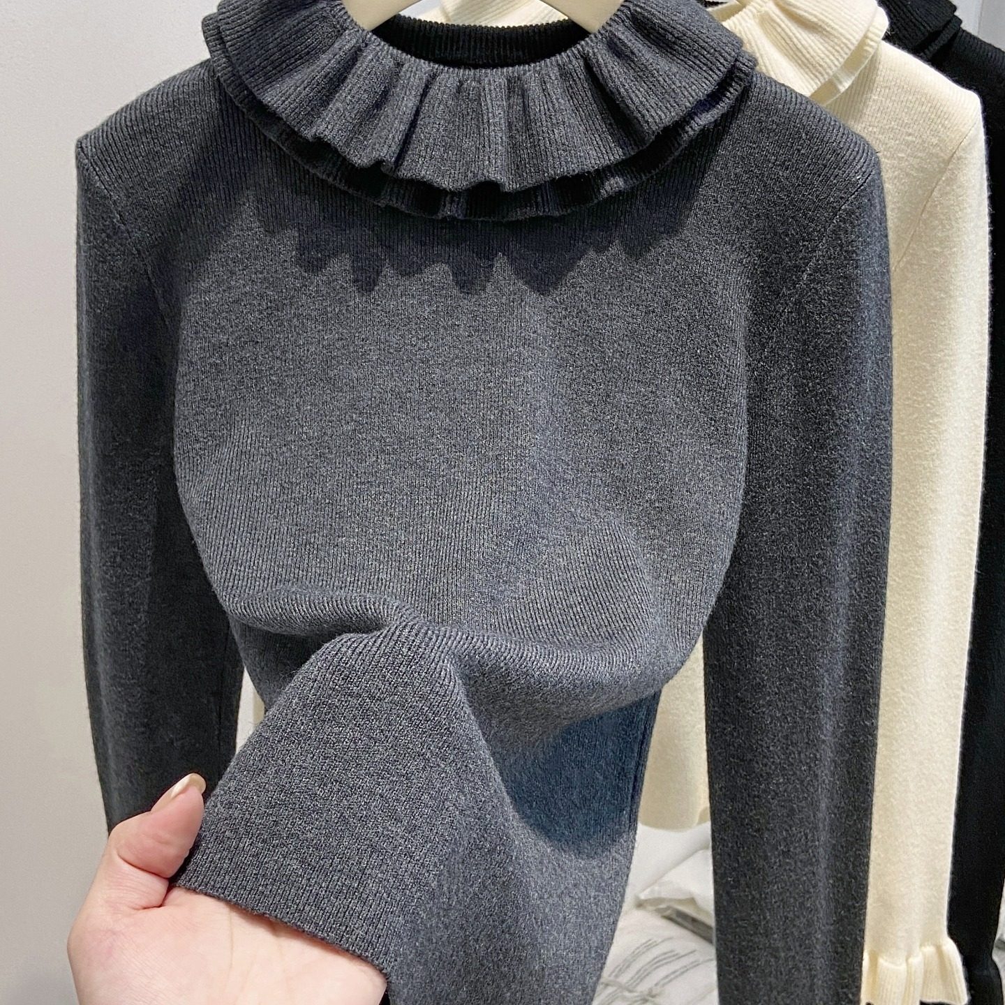 荷叶边辣妈外出哺乳针织衫秋冬修身显瘦内搭打底毛衣产后喂奶上衣,淘宝优惠券,粉丝福利购,淘宝优惠卷