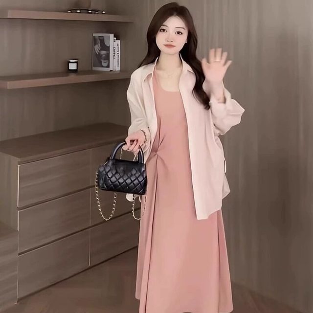 Sling nursing dress + shirt two-piece suit