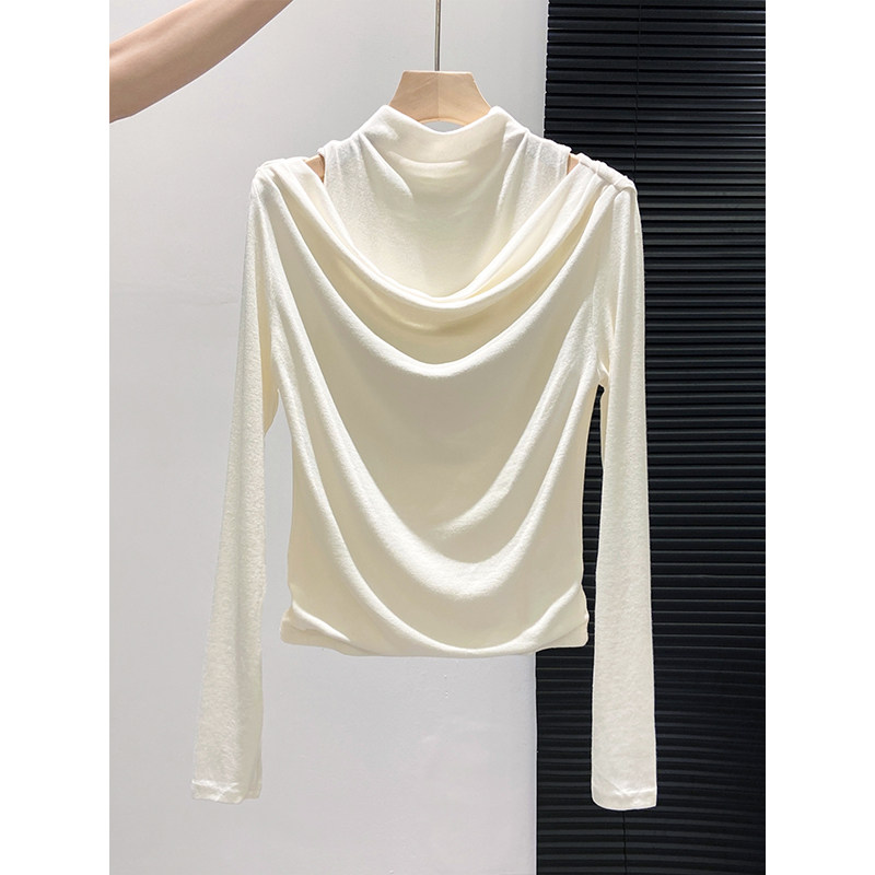 半高领辣妈款外出哺乳打底衫秋冬高级设计感修身t恤产后喂奶上衣,淘宝优惠券,粉丝福利购,淘宝优惠卷