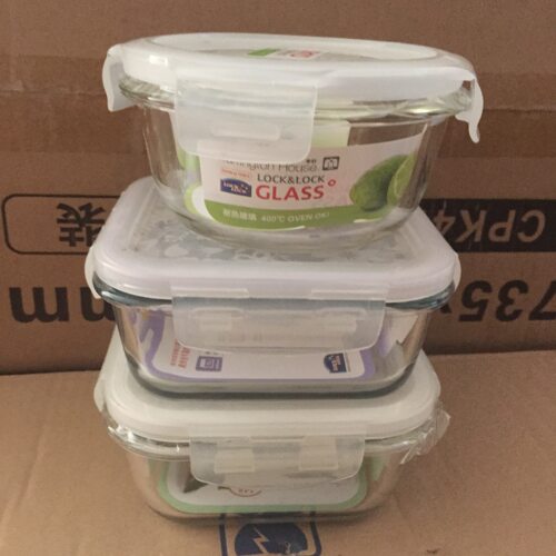 乐扣乐扣耐热玻璃保鲜盒带饭400度饭盒便当盒微波炉烤箱蒸锅适用 - 图1