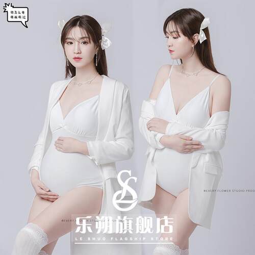 孕妇照服装夏仙气影楼孕妇装摄影照相孕妇写真服装孕妇照片在家拍 - 图1