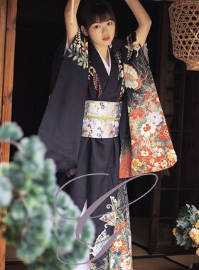 和服女正装传统振袖复古改良中国风日本暗黑写真神明少女拍照服装
