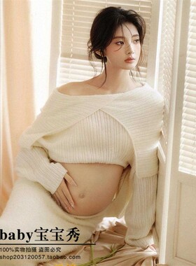 影楼写真新款孕妇拍照服装小清新甜美纯欲风孕妈咪大肚写真摄影服