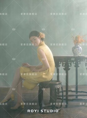 新款影楼主题服装温婉新中式喜嫁园林国风复古旗袍个人艺术照服装