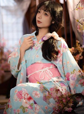 和服cos女正装传统日本可爱神明少女改良日系日式美容日料店和服