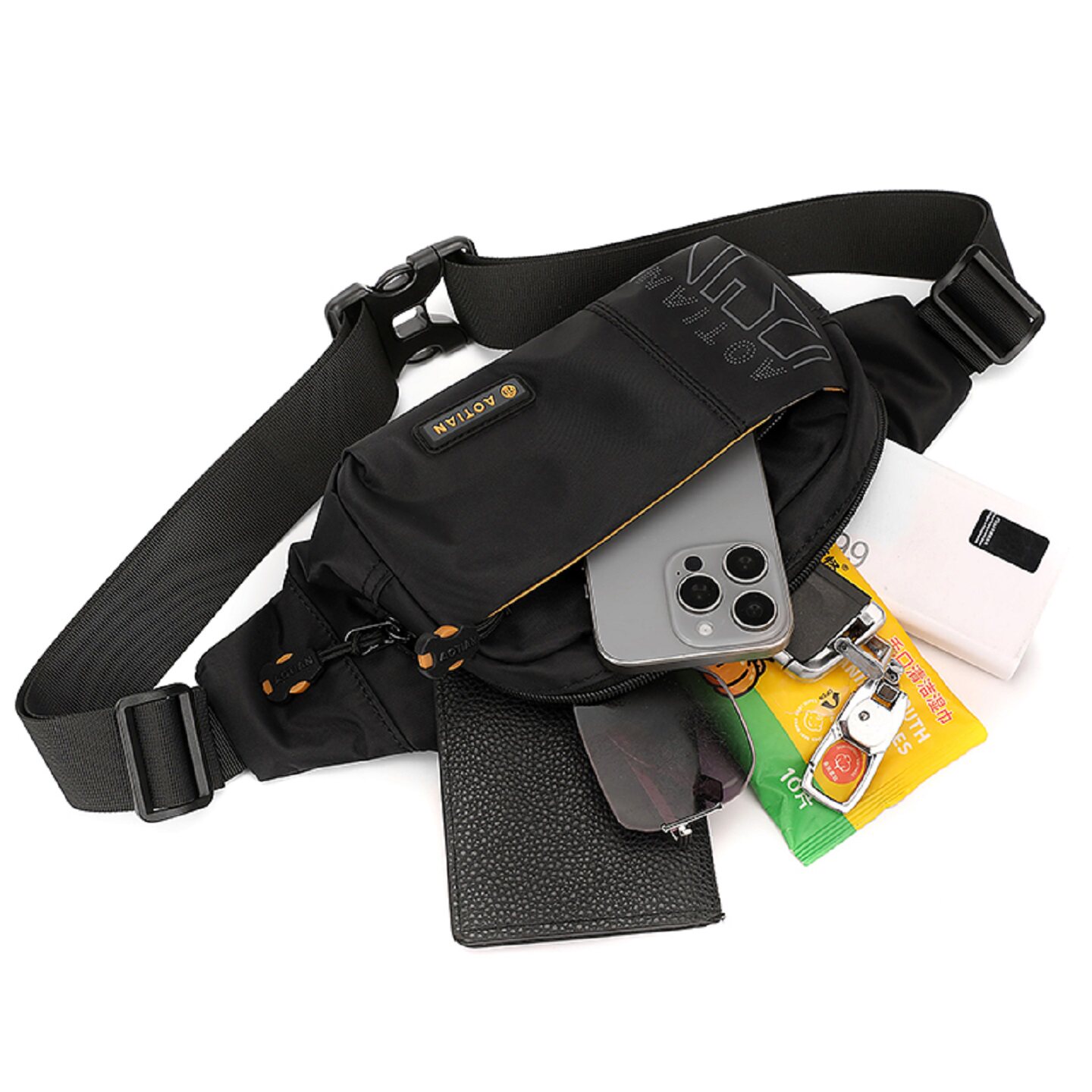 Multifunctional waist bag for men, lightweight casual travel carry-on small shoulder bag, outdoor sports cycling waist bag, crossbody chest bag