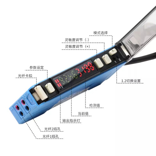 博亿精科双通道数显光纤放大器ER2-502传感器替代FG-40N FS-V33 - 图1