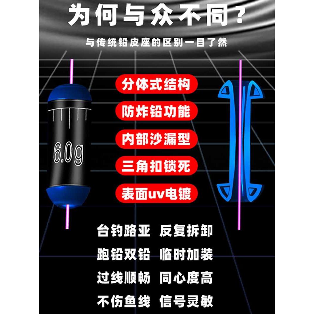 分体式铅皮座防炸铅跑铅大物铅皮座不伤线钓鱼小配件渔具垂钓用品