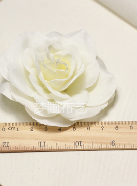 绢布山茶花 假花仿真花DIY手工材料草帽帽子装饰 直径8厘米