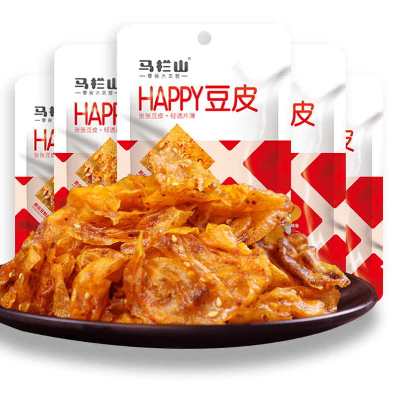 马栏山辣条儿时零食纯手工麻辣豆皮 马栏山食品豆腐干
