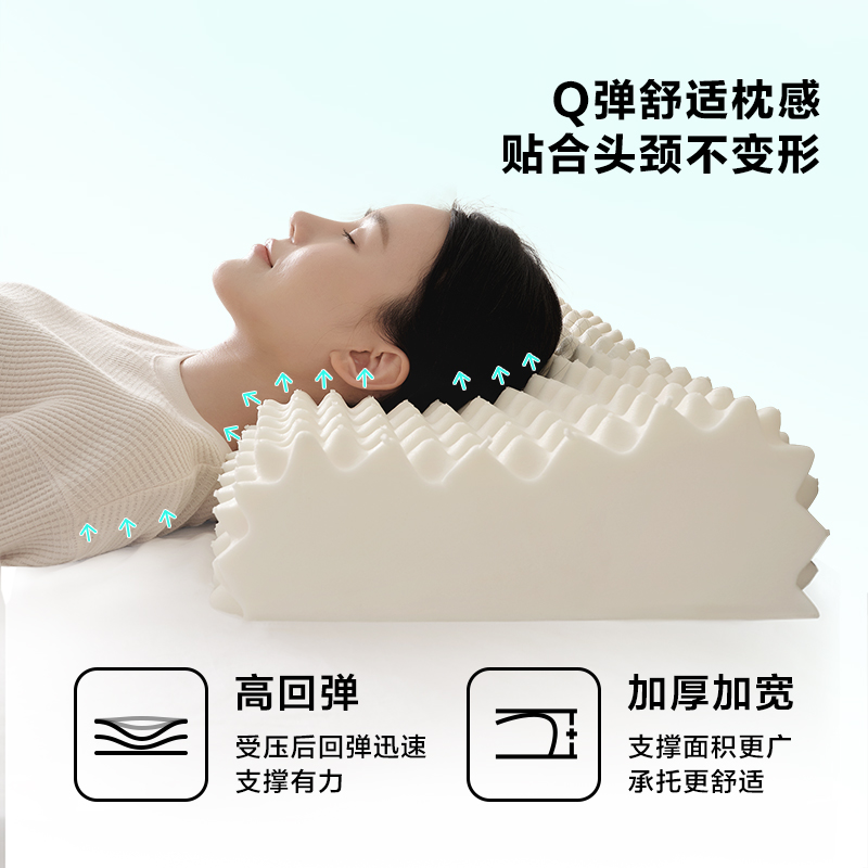 全友家居乳胶枕头护颈助睡眠泰国进口乳胶记忆枕橡胶枕心DX110031-图1