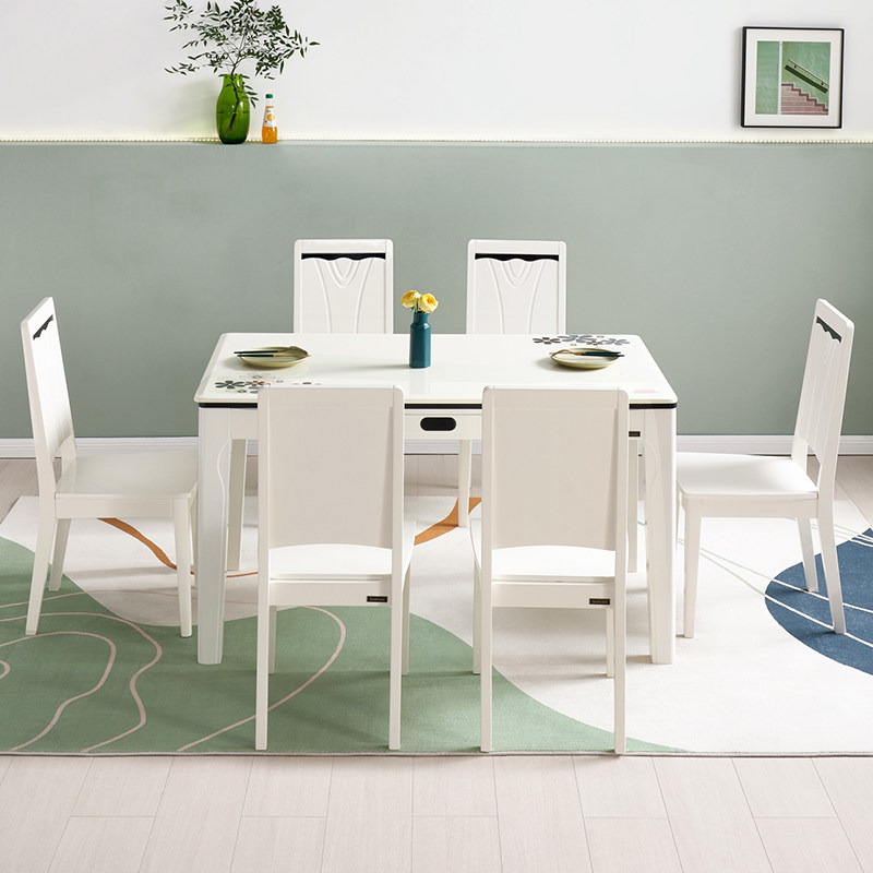 全友家居现代简约餐桌家具小户型客厅家用长方形吃饭桌椅子组合,淘宝优惠券,粉丝福利购,淘宝优惠卷