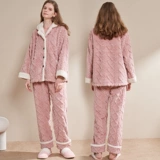 Зимняя коралловая бархатная утепленная пижама, осенний комплект, коллекция 2022, осенняя