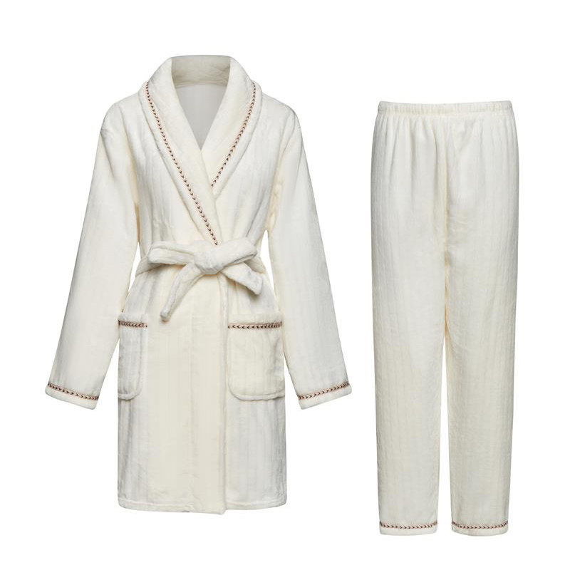 秋冬款珊瑚绒裤子男士冬季情侣睡衣 andcake睡袍/浴袍