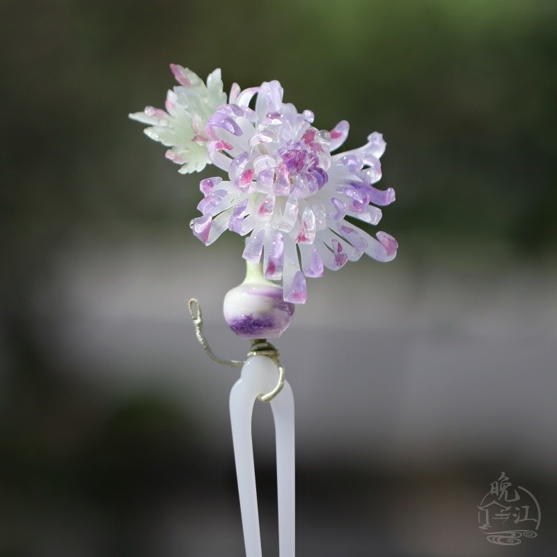 紫菊 热缩花簪古风仿玉发钗步摇瓶插汉服国风新中式发簪簪子u型女,淘宝优惠券,粉丝福利购,淘宝优惠卷