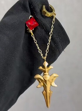 新款纯美骑士枝复刻耳钉耳夹原创小众设计高级感气质耳饰潮流礼物