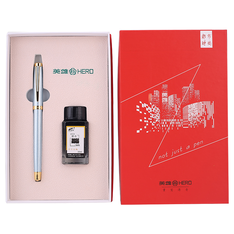 hero英雄爱尚品格专卖店HERO/英雄英雄钢笔正品学生专用练字墨水笔多色礼盒装商务高档成人书写墨水墨囊男女生送礼物刻字0