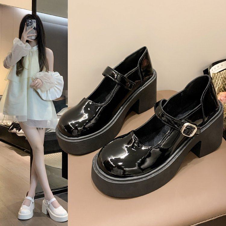 日系jk鞋小皮鞋女粗跟2025季新款厚底增高跟复古法式玛丽珍单鞋,淘宝优惠券,粉丝福利购,淘宝优惠卷